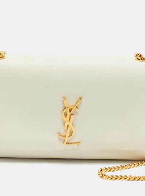 Saint Laurent Kate Medium Off White Leather Shoulder Bag