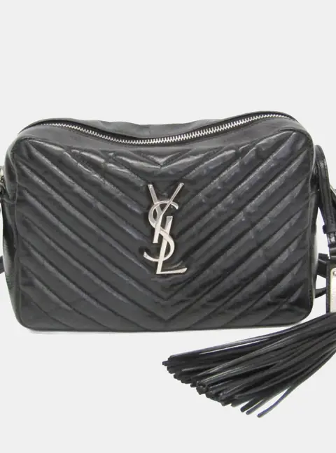 Saint Laurent Lou Medium Black Quilted Calfskin Leather Shoulder Bag