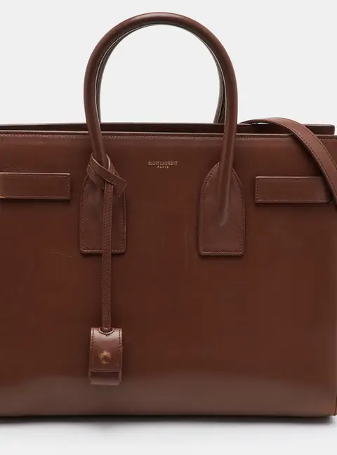 Saint Laurent Sac De Jour Small Brown Leather Tote