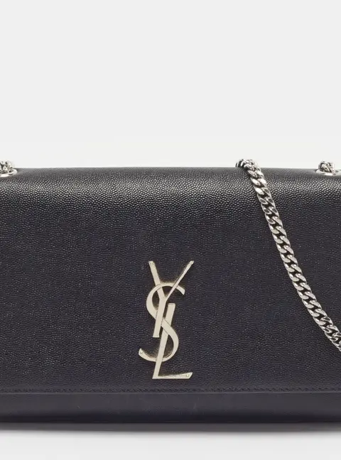 Saint Laurent kate Medium Black Leather Shoulder Bag