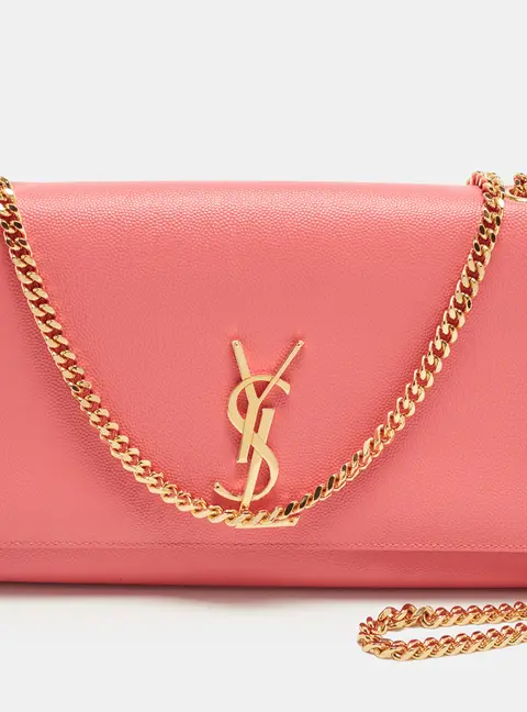 Saint Laurent Kate Medium Coral Pink Leather Shoulder Bag