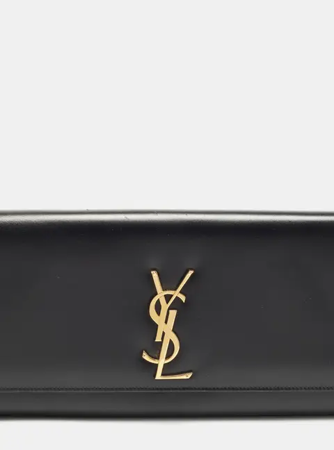 Saint Laurent Kate Monogram Black Leather Clutch