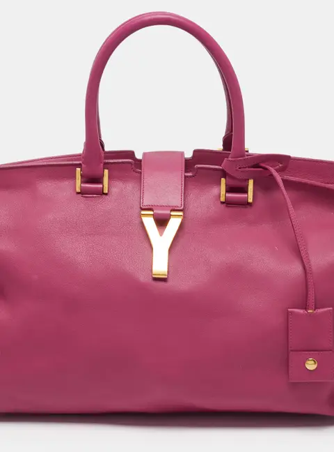 Saint Laurent Cabas Chyc Medium Pink Leather Tote