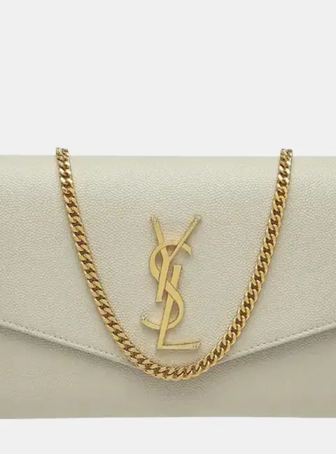 Saint Laurent Uptown Crema Soft Grain de Poudre Leather Crossbody Bag