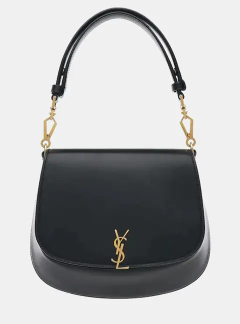 Saint Laurent Voltaire Mini Black Box Leather Gold Hardware Top Handle Bag