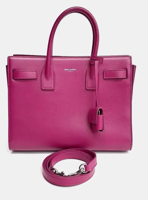 Saint Laurent Paris Purple Leather Sac de Jour Baby (398710)