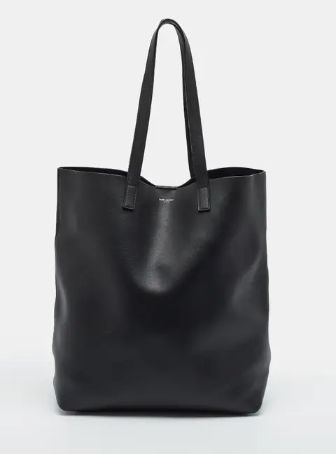 Saint Laurent Bold Black Leather Tote