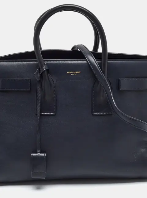 Saint Laurent Classic Sac De Jour Mini Midnight Blue Leather Tote