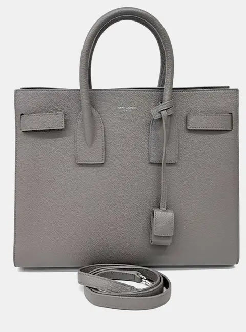Saint Laurent Sac de Jour Small Grey Grained Leather Top Handle Bag
