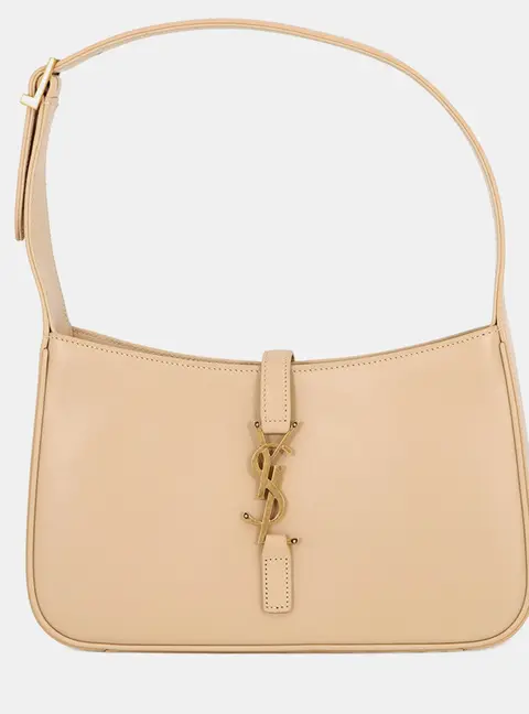 Saint Laurent Le 5 A 7 Hobo Bag Ivory Smooth Leather Shoulder Bag