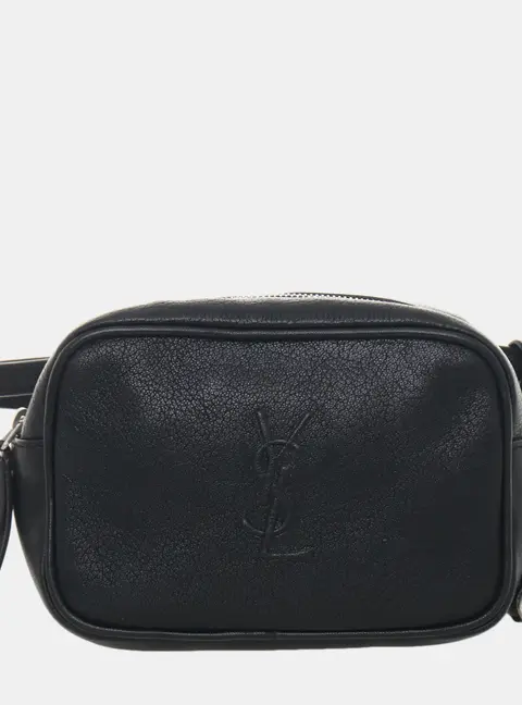 Saint Laurent Lou Belt Small Black Grained Calfskin Leather Belt Bag