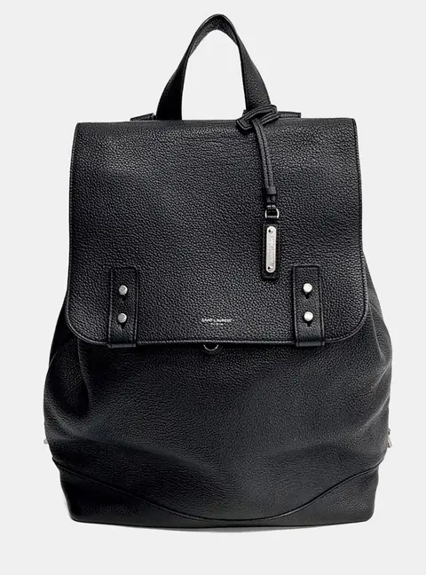 Saint Laurent Paris Black Leather Sac de Jour Supple Backpack (480585)