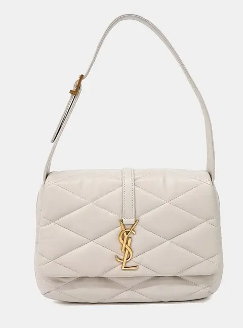 Saint Laurent Paris Cream Leather Le 57 Shoulder Bag (698567)