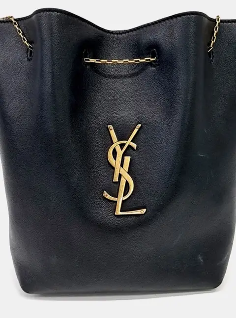 Saint Laurent Paris Fauchon Black Leather Shoulder Bag