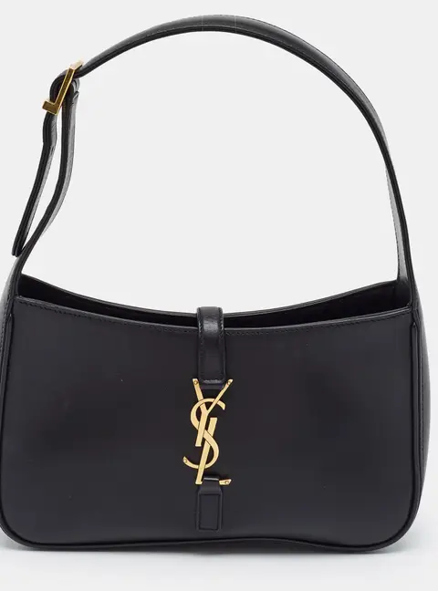 Saint Laurent LE 5 &Agrave; 7 Black Leather Hobo