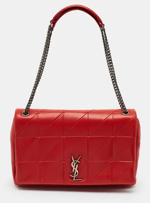 Saint Laurent Jamie Red Quilted Leather Shoulder Bag