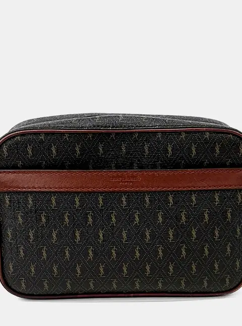 Saint Laurent Le Monogram Brown/Red Canvas Camera Crossbody Bag