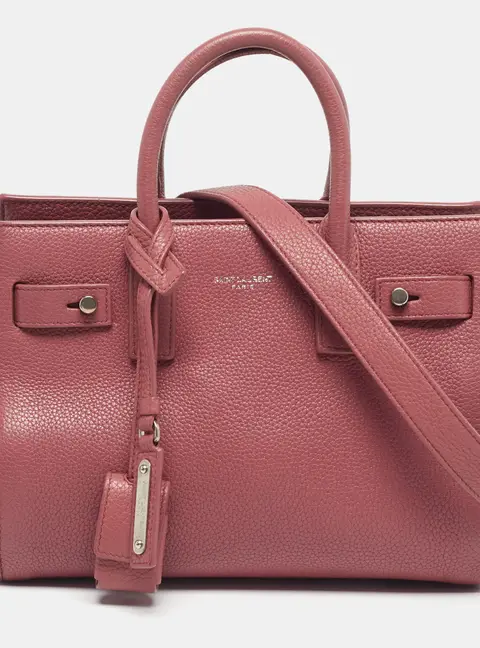 Saint Laurent Classic Souple Sac De Jour Nano Pink Leather Tote