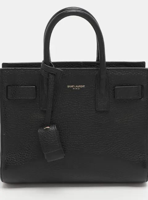 Saint Laurent Sac De Jour Nano Black Leather Tote