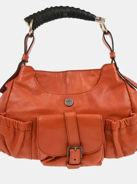 Yves Saint Laurent Mombasa Medium Vermilion Red Leather Shoulder Bag
