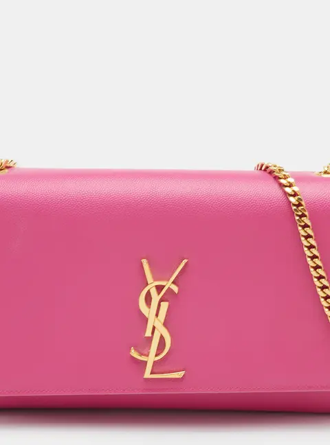 Saint Laurent Kate Medium Pink Leather Chain Flap Shoulder Bag