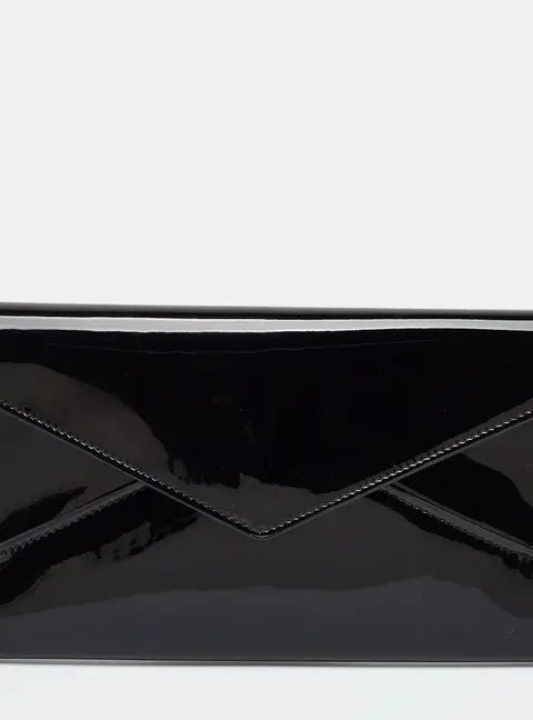Saint Laurent Paloma Envelope Black Patent Leather Clutch