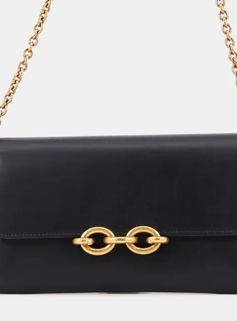 Saint Laurent Le Maillon Wallet Chain Wallet Black Leather Shoulder Bag