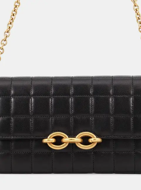 Saint Laurent Le Maillon Chain Black Leather Wallet Bag