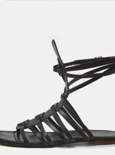 Saint Laurent Size 37 Brown Leather Gladiator Sandals