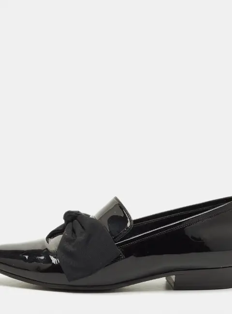 Saint Laurent Deven Size 38 Black Patent Leather Loafers