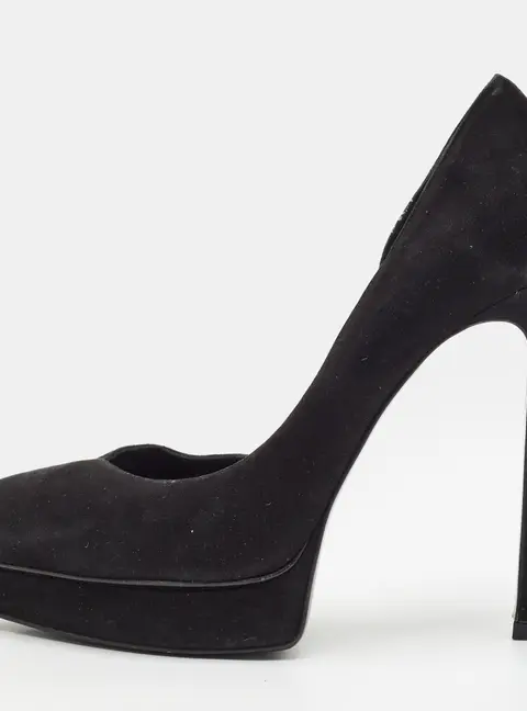 Saint Laurent Size 38.5 Black Suede D'orsay Pumps