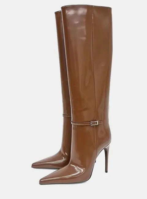 Saint Laurent Leather Brown long boots 38