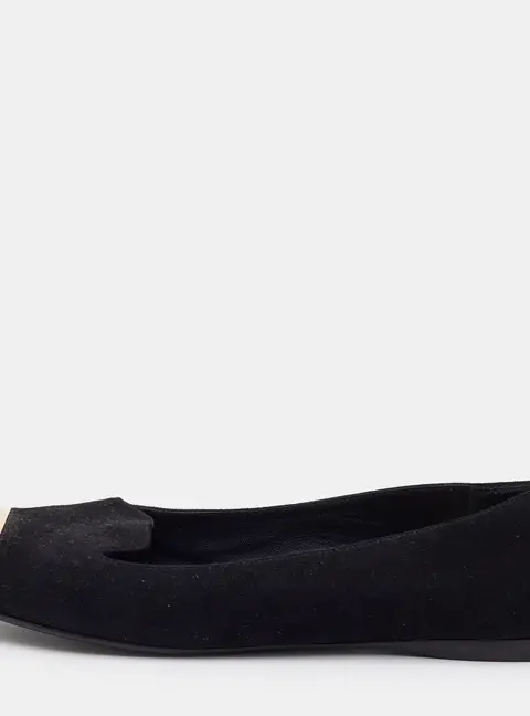 Saint Laurent Metal Cap Toe Size 38 Black Suede Smoking Slippers
