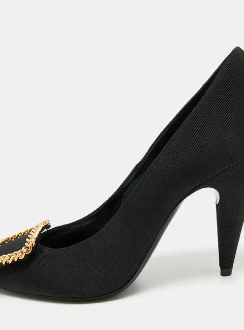 Saint Laurent Sulpice Size 37 Black Canvas Pumps