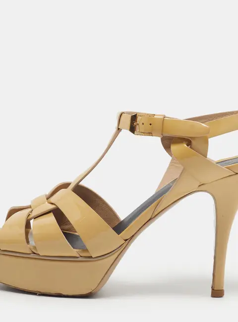 Saint Laurent Size 36 Beige Patent Leather Sandals