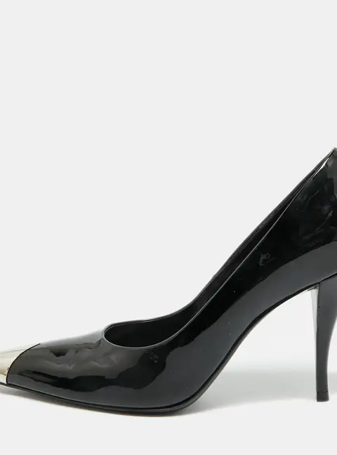Saint Laurent Maike Size 38 Black Patent Leather Pointed Toe Pumps