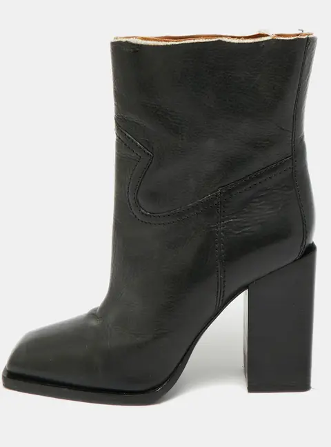 Saint Laurent Jodie Size 38 Black Leather Ankle Length Boots