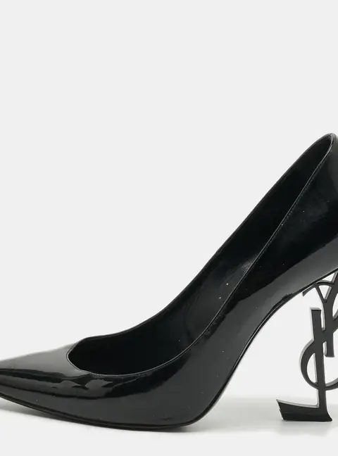 Saint Laurent Opyum Size 40 Black Patent Leather Pumps