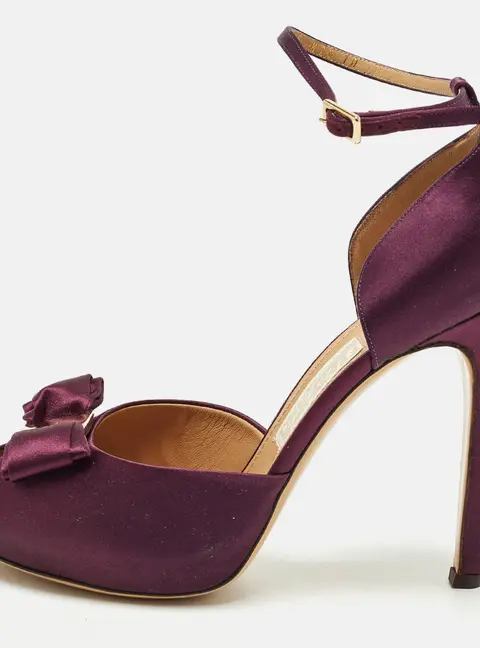 Salvatore Ferragamo Rosie Size 40.5 Purple Satin Platform Sandals