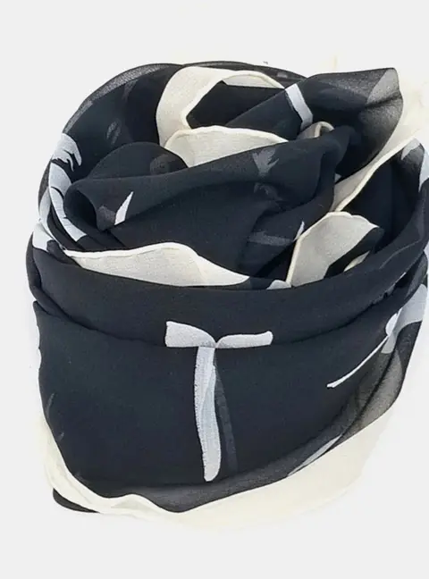 Salvatore Ferragamo Black Silk Scarf