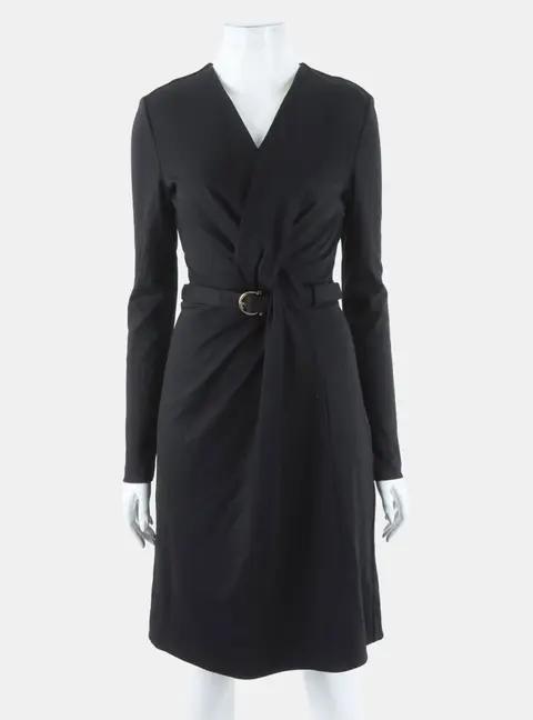 Ferragamo wool black dress 38