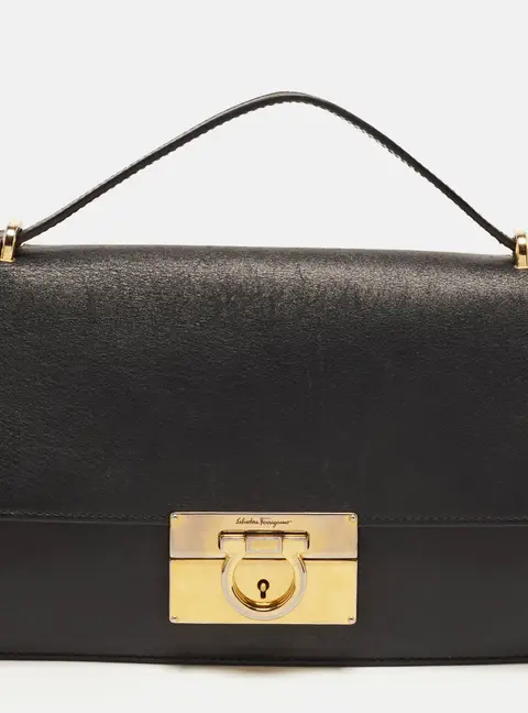 Salvatore Ferragamo Aileen Black Leather Shoulder Bag