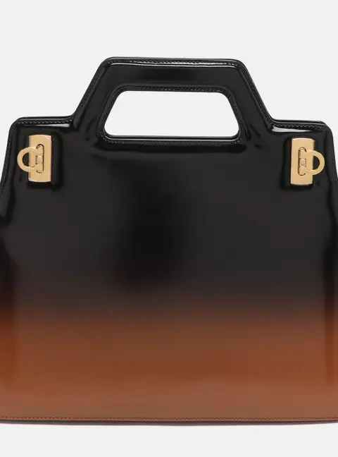 Salvatore Ferragamo Wanda Brown Ombre Leather Tote