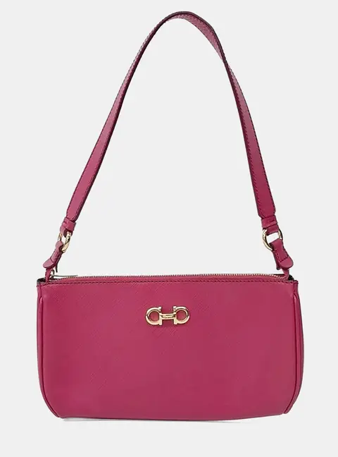 Salvatore Ferragamo Pink Leather Gancini Mini Shoulder Bag