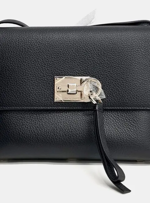 Salvatore Ferragamo Black Leather Studio Shoulder Bag