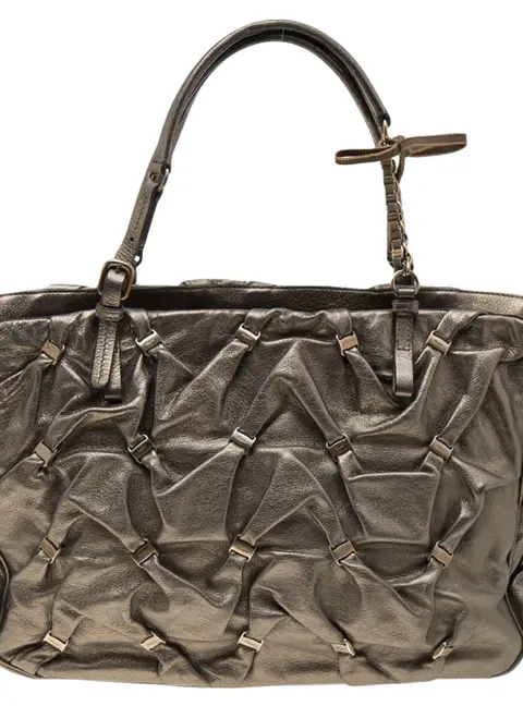 Salvatore Ferragamo Metallic Leather Tote Bag