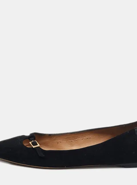 Salvatore Ferragamo Black Suede Ballet Flats Size 37