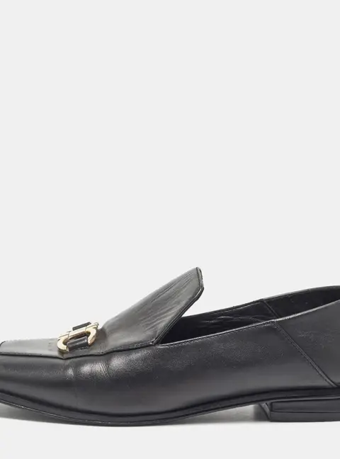 Salvatore Ferragamo Black Leather Cesaro Loafers Size 36.5