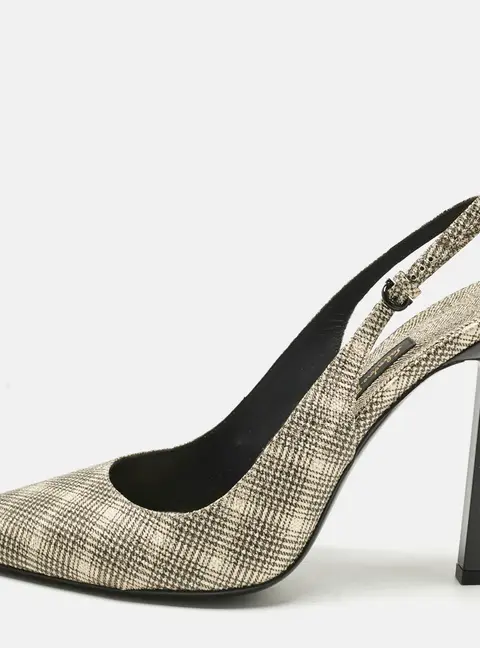 Salvatore Ferragamo Beige Canvas Jessoe X5 Slingback Pumps Size 41