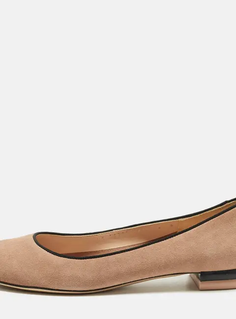 Salvatore Ferragamo Size 40 Pink Suede Ballet Flats